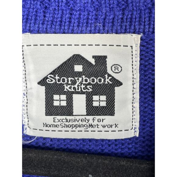 Vintage Storybook Womens Knit Snowman Cardigan Sweater Size M *Flaw - Picture 4 of 16